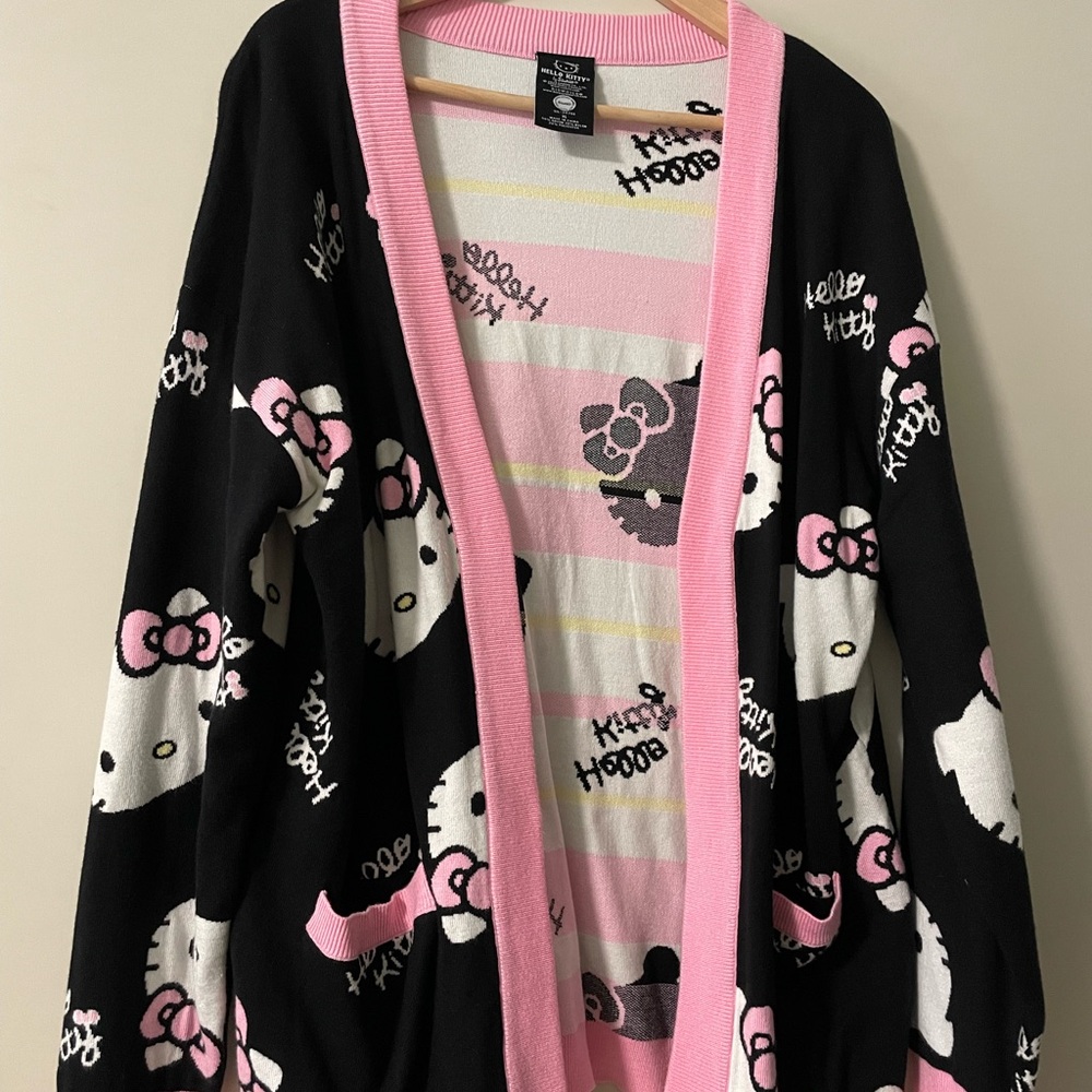 Hello Kitty Black and Pink Cardigan - NWOT